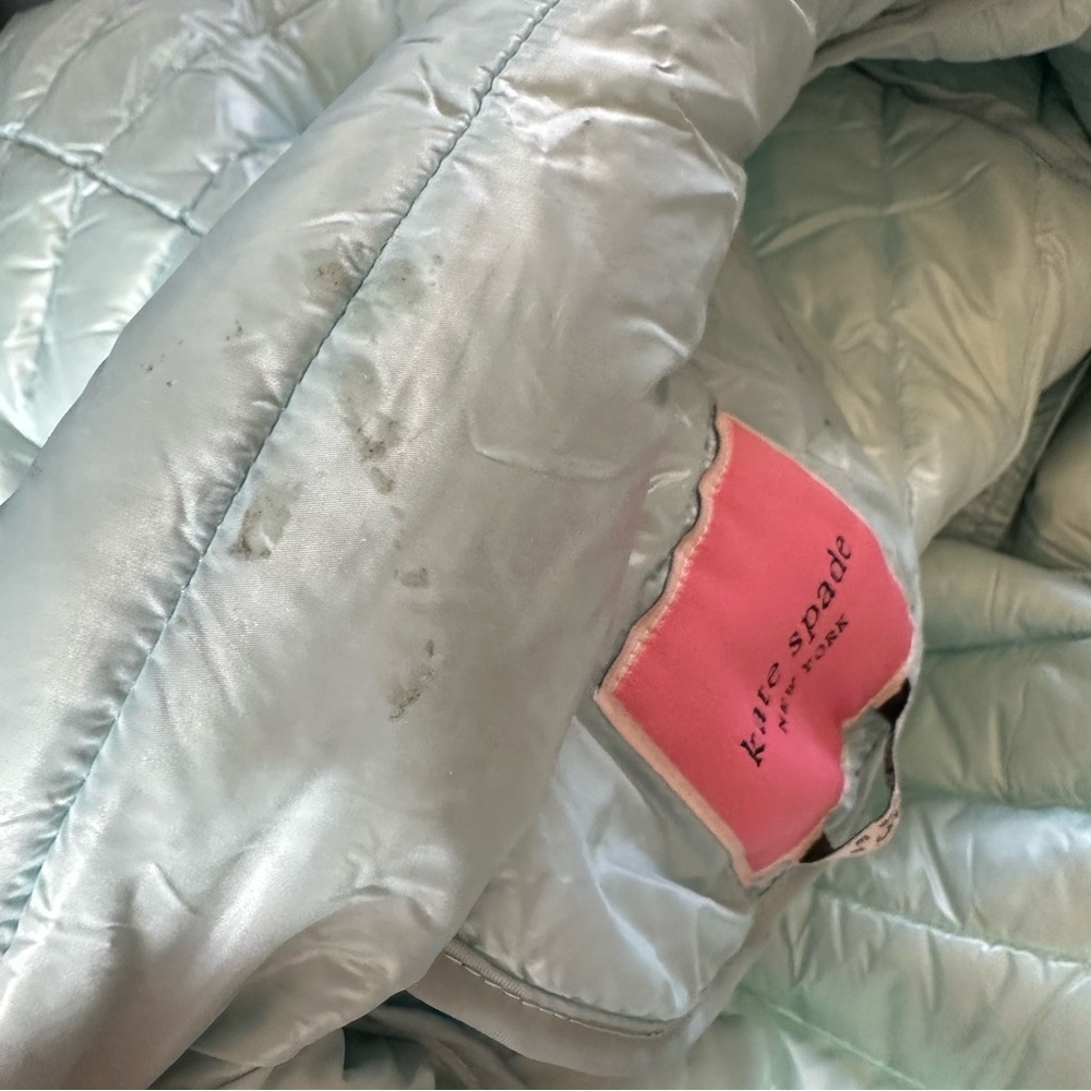 Kate Spade Packable Down Jacket Frosty Sky Blue - Picture 14 of 14